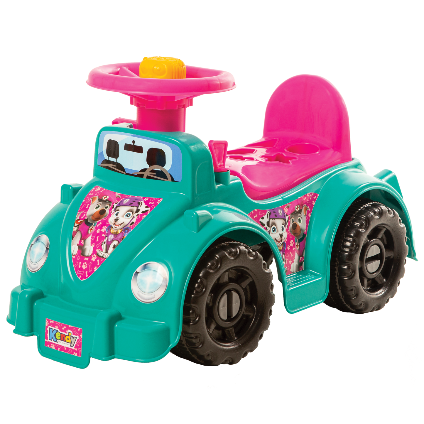 Andador Quadriciclo Infantil Menina Tiffany - Com Buzina, Volante, porta-objetos, 6 pçs Geométricas Educativas - Certificado Inmetro