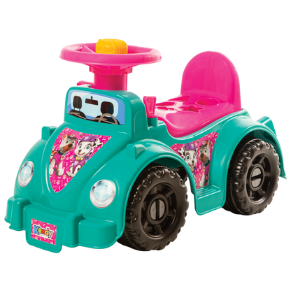 Andador Quadriciclo Infantil Menina Tiffany - Com Buzina, Volante, porta-objetos, 6 pçs Geométricas Educativas - Certificado Inmetro